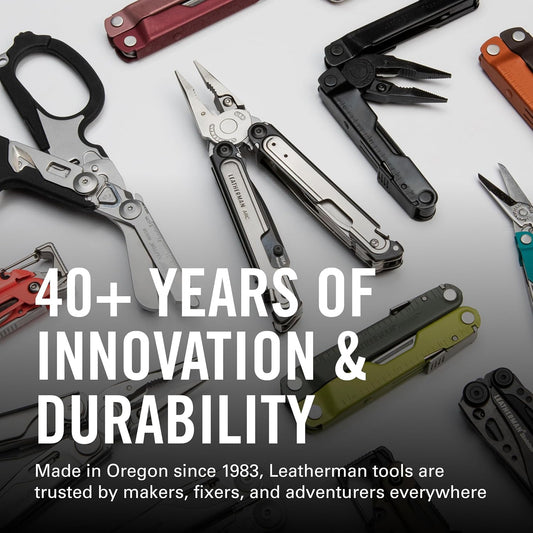 Leatherman Wave Plus 18-in-1 stainless steel multi-tool in black, compact everyday carry tool for veterans, first responders, and outdoor enthusiasts.

