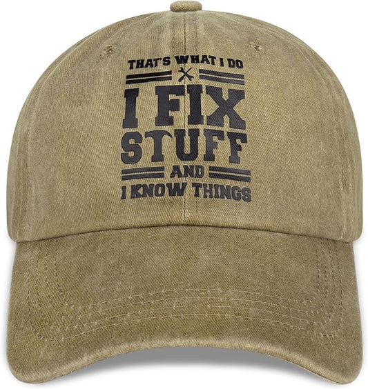 Valporia I Fix Stuff funny dad baseball cap — Father's Day and birthday gift for men — Veterans Value Hub