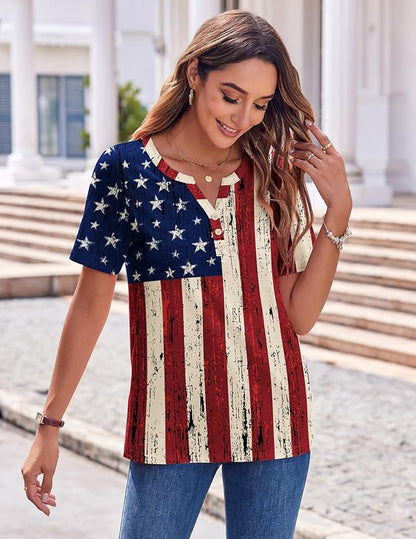 Zeagoo Women's Summer Tops — Casual Short Sleeve V-Neck Business Dressy Work Blouse