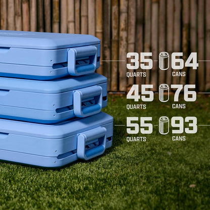 Coleman Snap 'N Go 55-Quart Collapsible Hard Cooler | 64 Hour Cold | Portable Waterproof Liner | Sapphire Blue