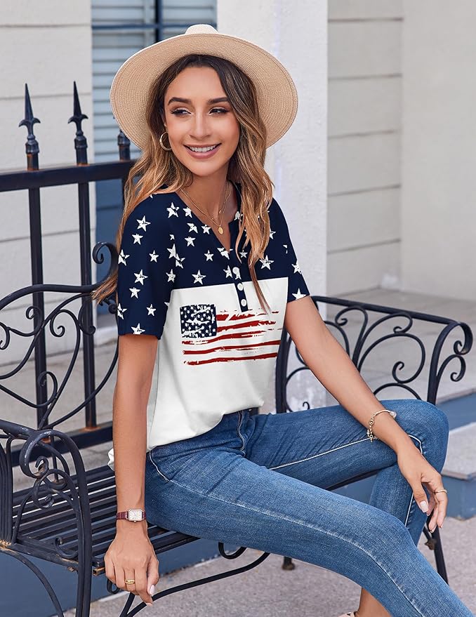 Zeagoo Women's Summer Tops — Casual Short Sleeve V-Neck Business Dressy Work Blouse