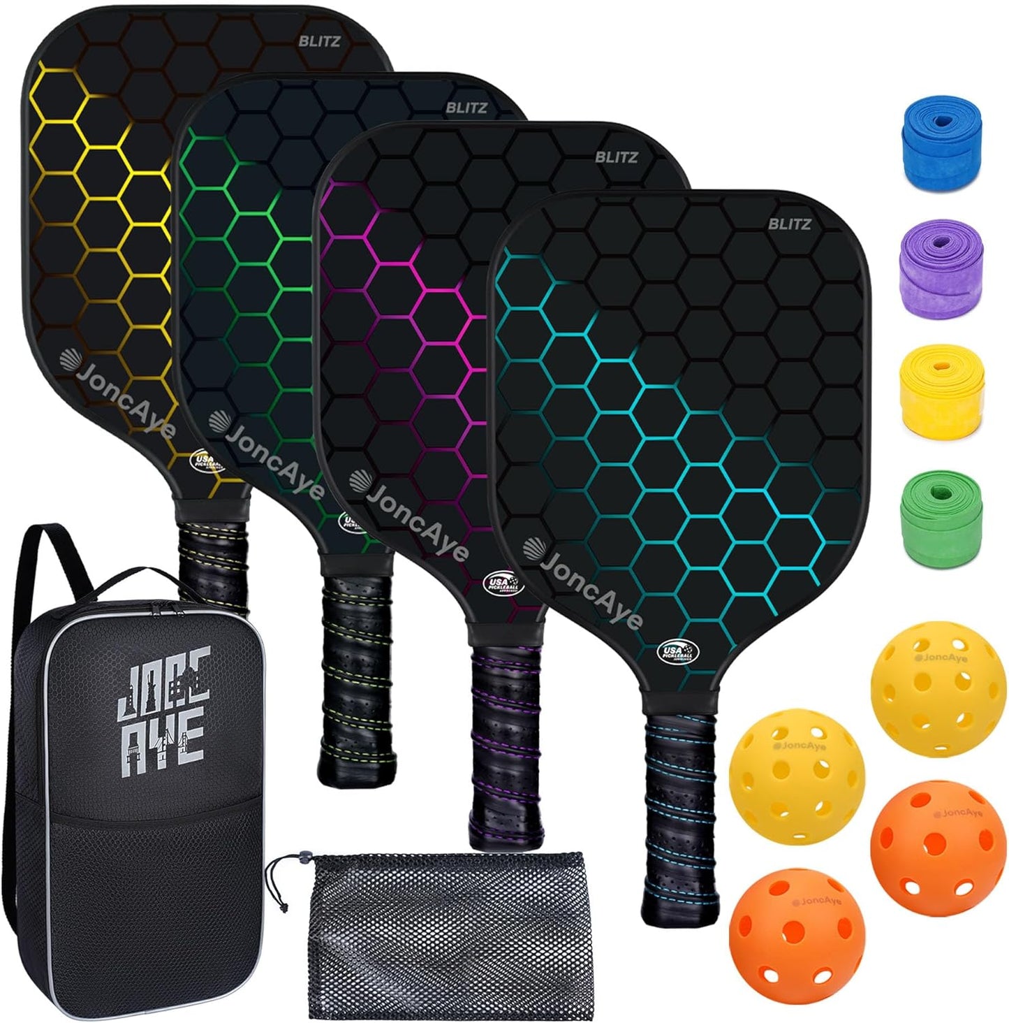 JoncAye Pickleball Paddles Set of 4 or 2