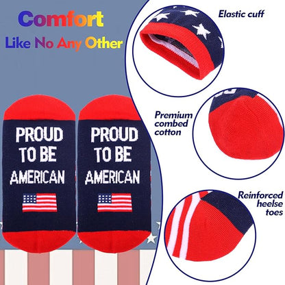 American USA flag patriotic stars and stripes socks for men and women 4th of July gift