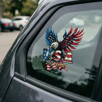 2-pack USA 250th anniversary patriotic vinyl car decals and bumper stickers 1776-2026 commemorative window decal


