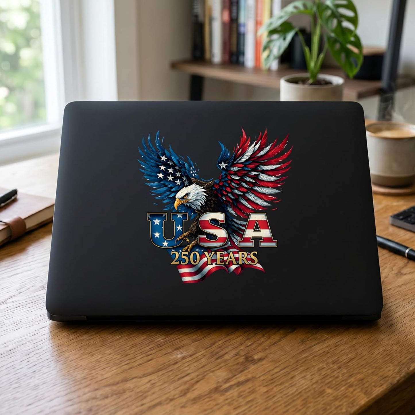 2-pack USA 250th anniversary patriotic vinyl car decals and bumper stickers 1776-2026 commemorative window decal

