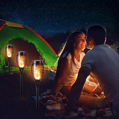 Toodour solar torch flame lights 12 pack flickering flame waterproof outdoor garden lawn patio landscape decoration lighting