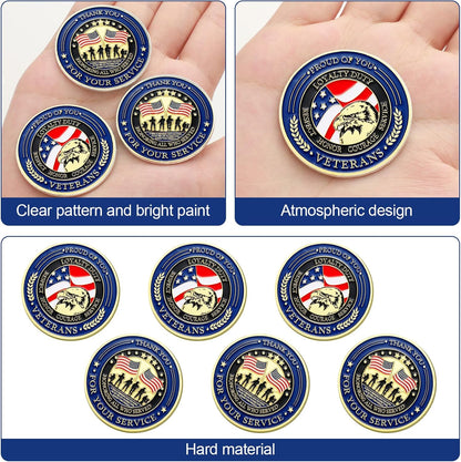 Landical 40-Piece Military Challenge Coins Collection Set — 250th Anniversary Veteran Appreciation Gift for Men & Women