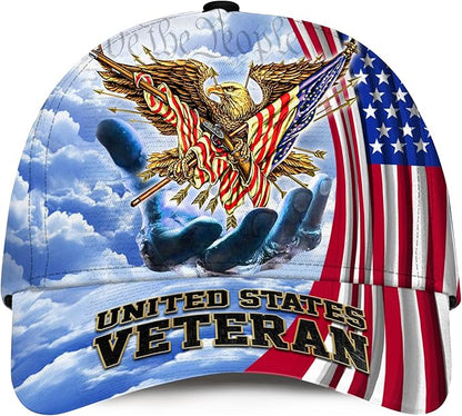  US Veteran patriotic military ball cap retired veteran gift for men