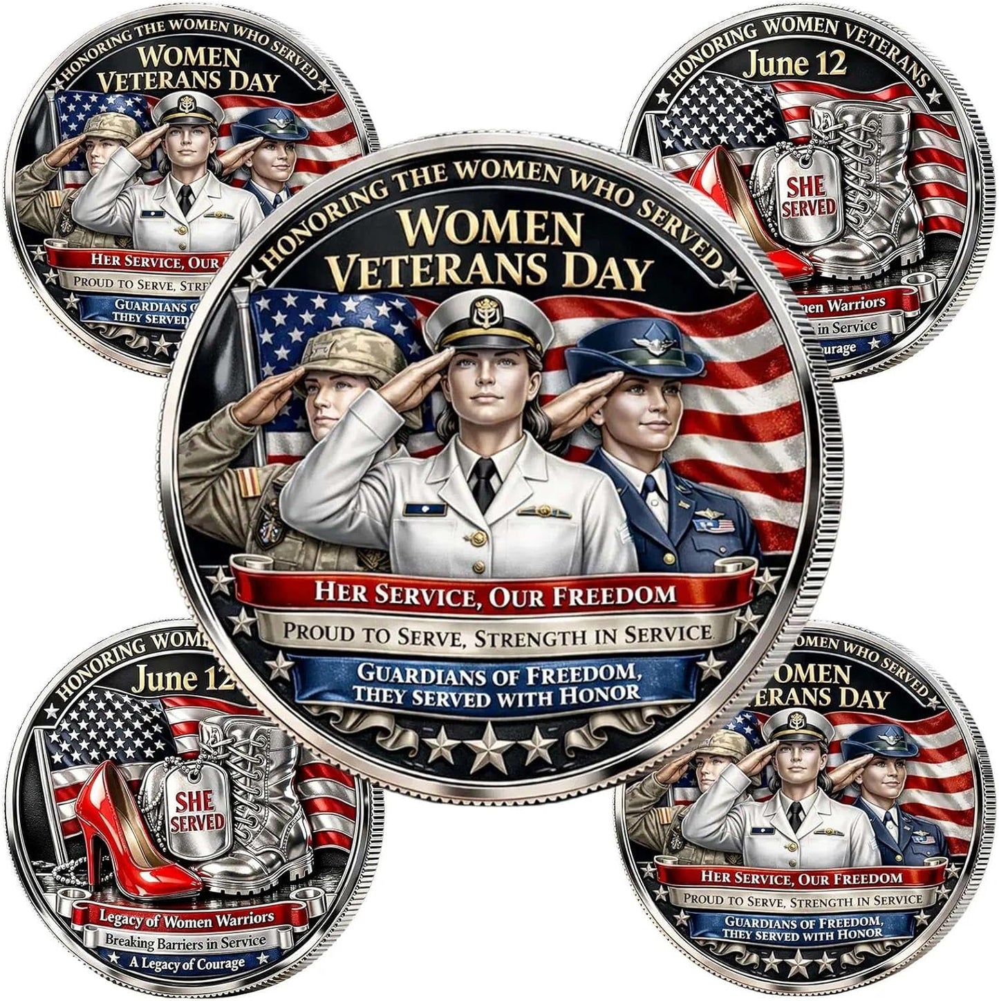 Women Veterans Day commemorative coin patriotic tribute gift for female veterans