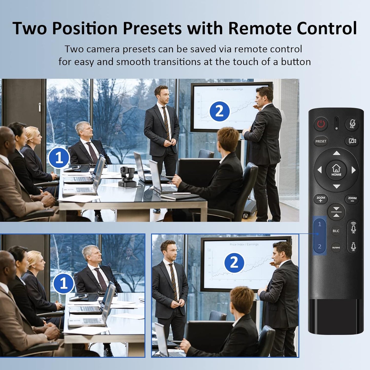 NexiGo N990 4K PTZ Zoomable Webcam, Video Conference Camera System with 5X Digital Zoom, Sony Starvis Sensor, Position Preset, Dual Stereo Mics, Audio Jacks for External Mics (Renewed)