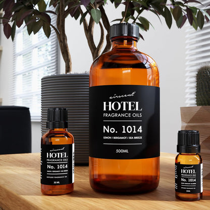 AirScent Hotel Diffuser Oil No. 1014 - The Iconic 5-Star Hotel Coastal Blend - Lemon Bergamot Sea Breeze - 10 mL Premium Fragrance Oil for Ultrasonic and Waterless Diffusers and Crafting