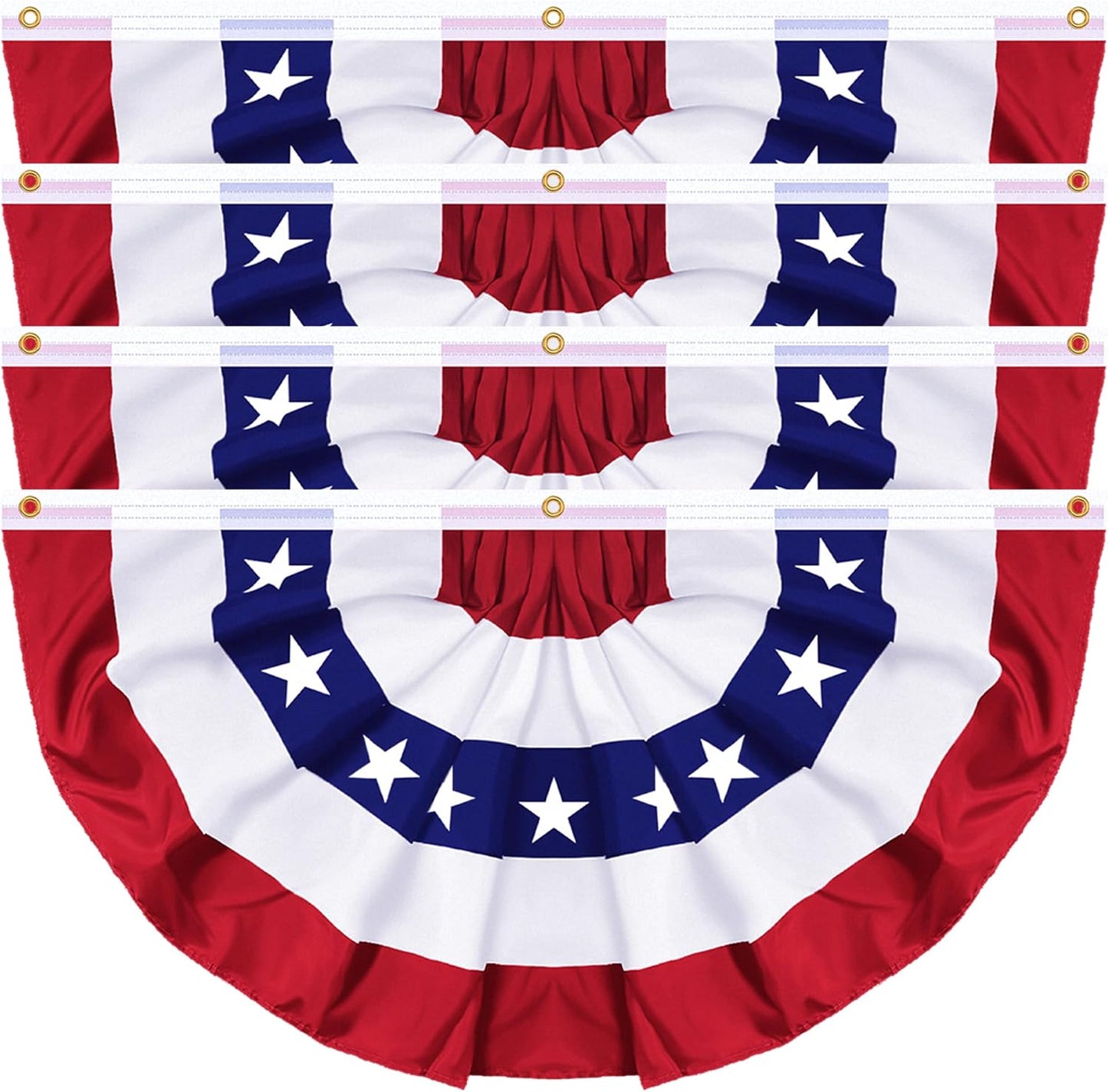 4 Pack Large Size 3 X 6 Ft USA Pleated Fan Flag