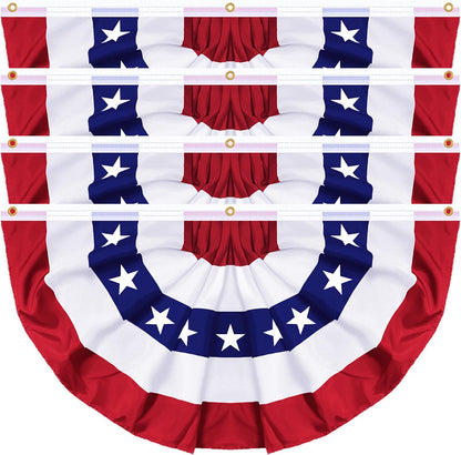 4 Pack Large Size 3 X 6 Ft USA Pleated Fan Flag