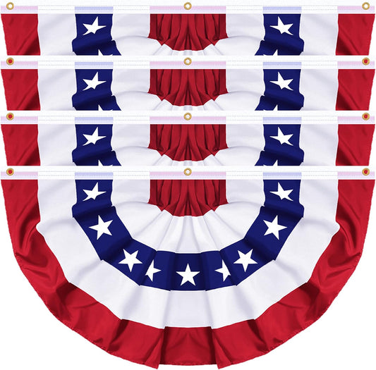 4 Pack Large Size 3 X 6 Ft USA Pleated Fan Flag
