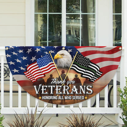 Outdoor American Army veteran non-pleated fan flag bunting 3x6 ft patriotic decorative flag for home garden 4th of July and Memorial Day decor