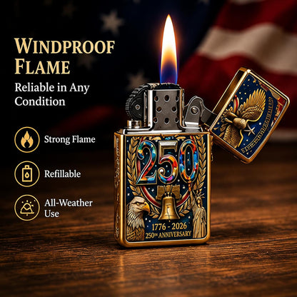USA 250th Anniversary double sided printed metal patriotic pocket lighter gift for men