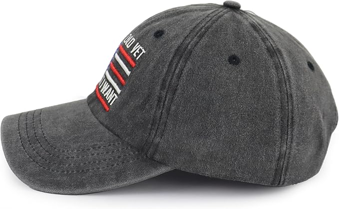 Grumpy Old Vet embroidered American flag adjustable baseball cap funny veteran gift hat