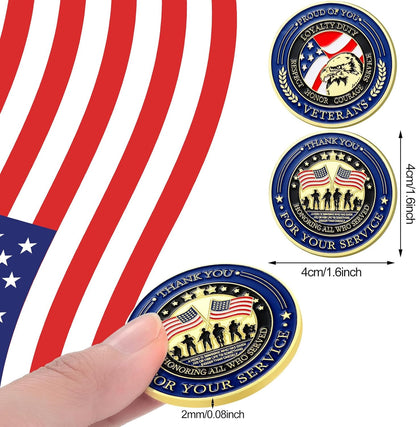 Landical 40-Piece Military Challenge Coins Collection Set — 250th Anniversary Veteran Appreciation Gift for Men & Women