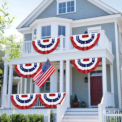 4 Pack Large Size 3 X 6 Ft USA Pleated Fan Flag