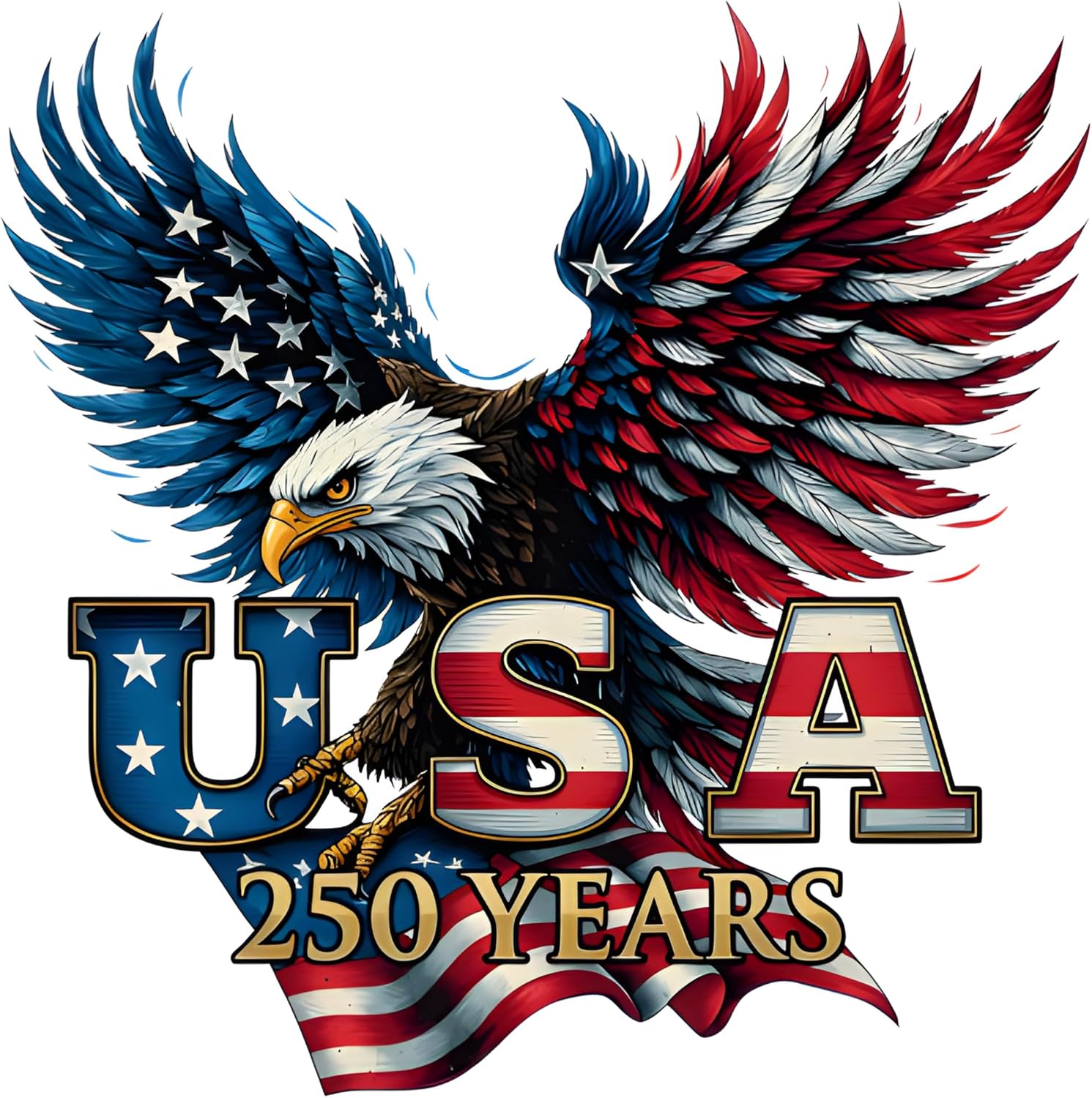2-pack USA 250th anniversary patriotic vinyl car decals and bumper stickers 1776-2026 commemorative window decal

