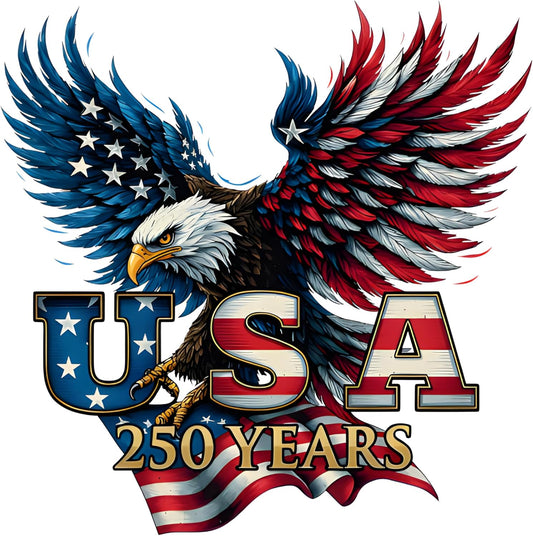 2-pack USA 250th anniversary patriotic vinyl car decals and bumper stickers 1776-2026 commemorative window decal

