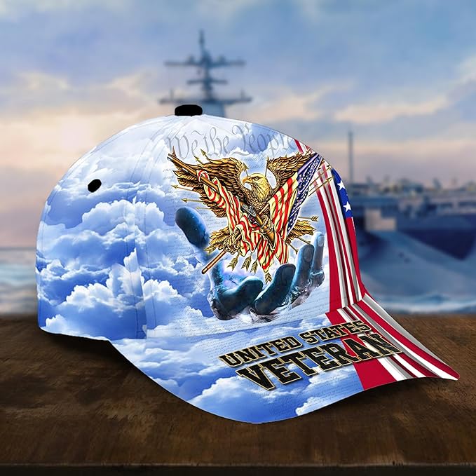  US Veteran patriotic military ball cap retired veteran gift for men