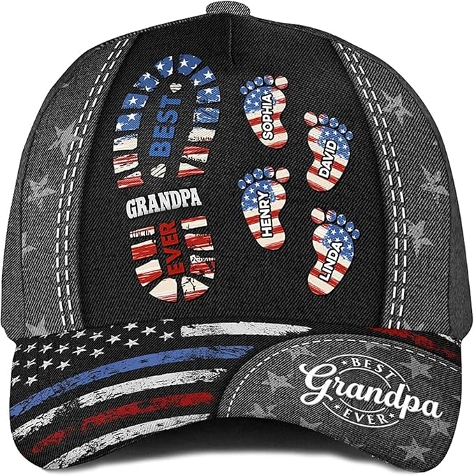 Personalized dad cap embroidered with kids names custom Father's Day gift for dad and grandpa