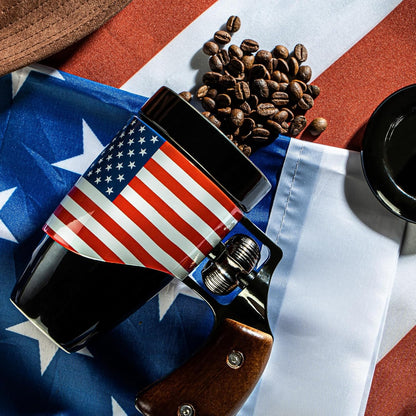 VIREESR 16oz black flag ceramic revolver novelty coffee mug funny gift for men and dad
