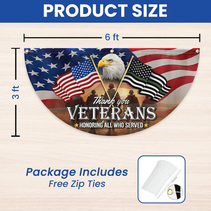 Outdoor American Army veteran non-pleated fan flag bunting 3x6 ft patriotic decorative flag for home garden 4th of July and Memorial Day decor