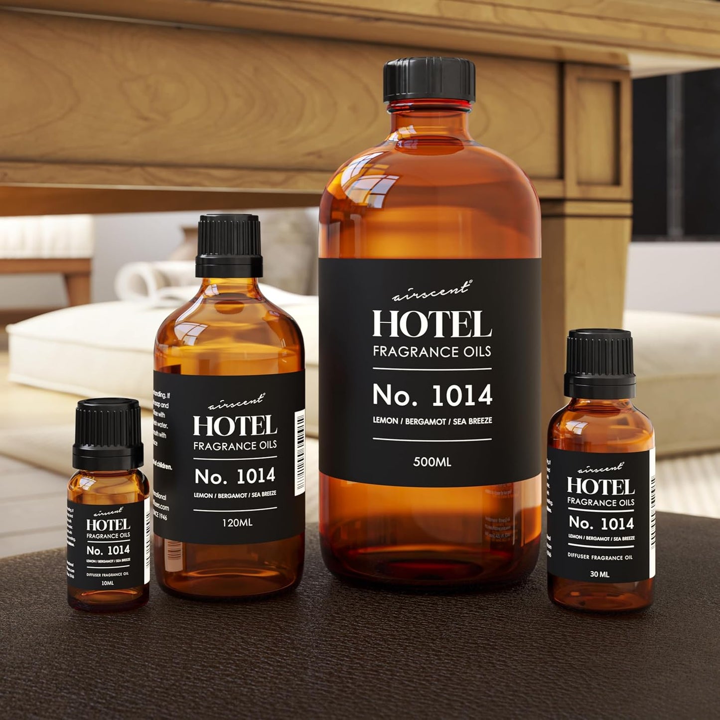 AirScent Hotel Diffuser Oil No. 1014 - The Iconic 5-Star Hotel Coastal Blend - Lemon Bergamot Sea Breeze - 10 mL Premium Fragrance Oil for Ultrasonic and Waterless Diffusers and Crafting
