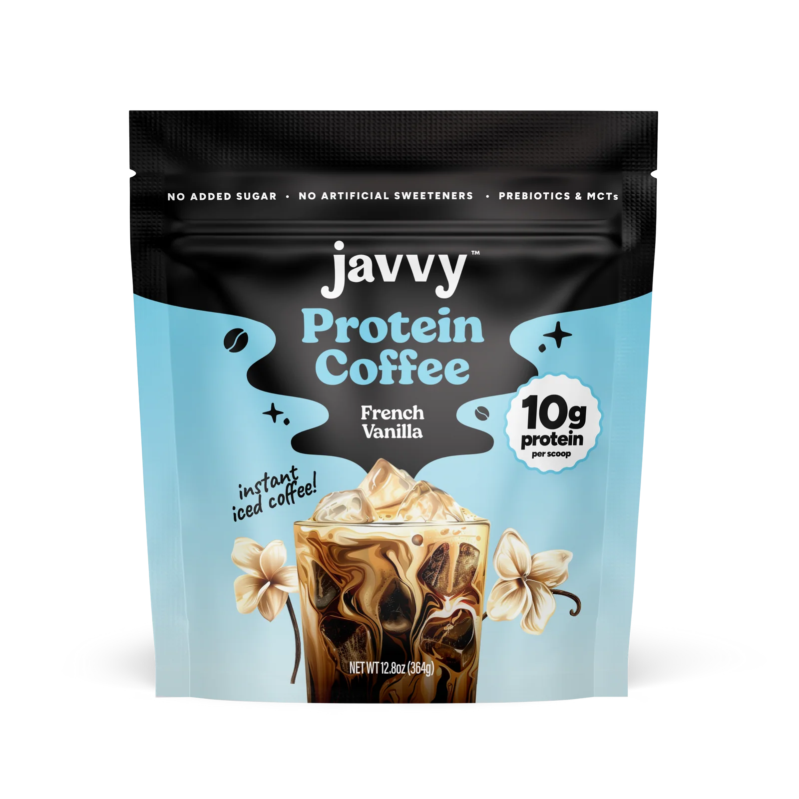 Javvy French Vanilla flavored protein coffee with premium whey protein