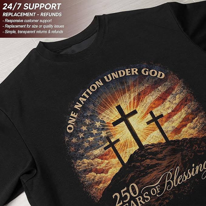One Nation Under God patriotic Christian American flag t-shirt faith and freedom 4th of July veteran gift