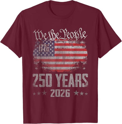 250th Anniversary patriotic eagle t-shirt America 1776-2026 Independence Day tee for veterans and patriots