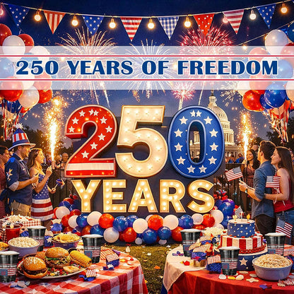 100 Pcs 250th Anniversary Plastic Cups — 12oz 1776-2026 Semiquincentennial Disposable Cups, Patriotic American Flag Party Supplies for 4th of July, Memorial Day & Veterans Day