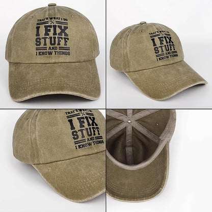 Valporia I Fix Stuff funny dad baseball cap — Father's Day and birthday gift for men — Veterans Value Hub