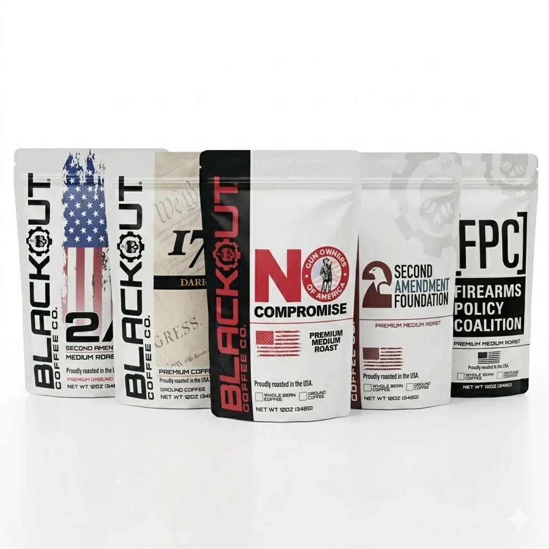 The Patriot Coffee Loadout — 5-bag Second Amendment ground coffee bundle by Blackout Coffee