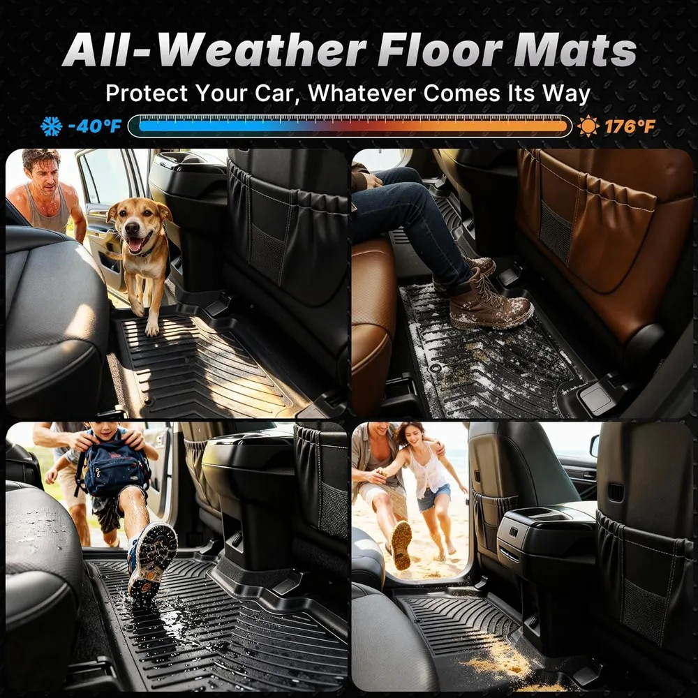 OEDRO TPE Floor Mats for Ford F‑250/F‑350/F‑450 Super Duty Crew Cab