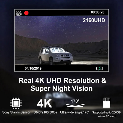 Rexing V5 bundle 3-channel 4K dash cam with Wi-Fi and GPS showing front interior and rear camera views — Veterans Value Hub