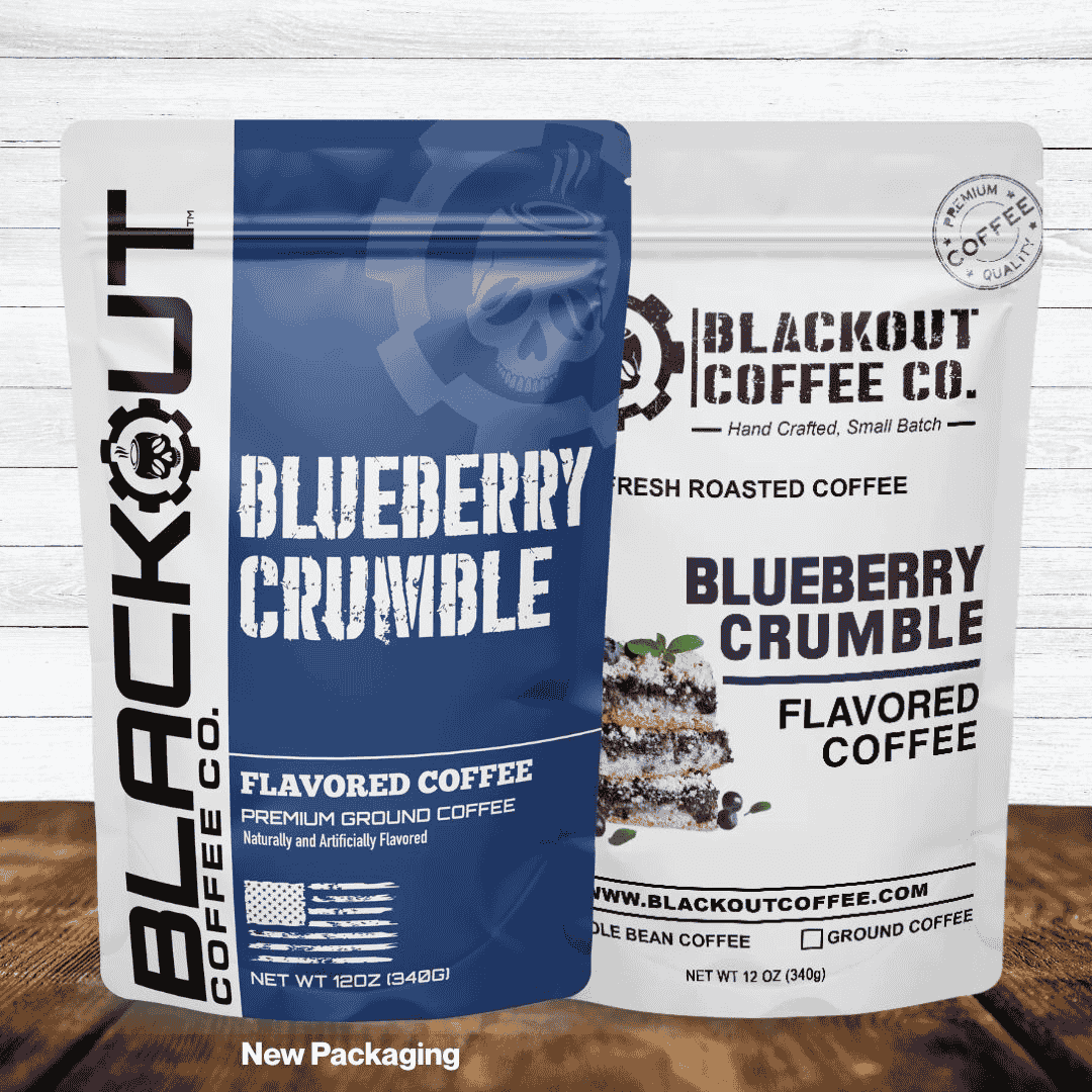 Blueberry Crumble Flavored Coffee bag by Blackout Coffee