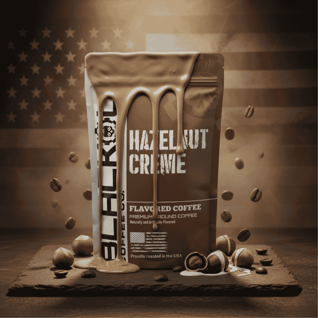 Hazelnut Creme flavored coffee bag with rich roasted hazelnut and creamy finish notes
