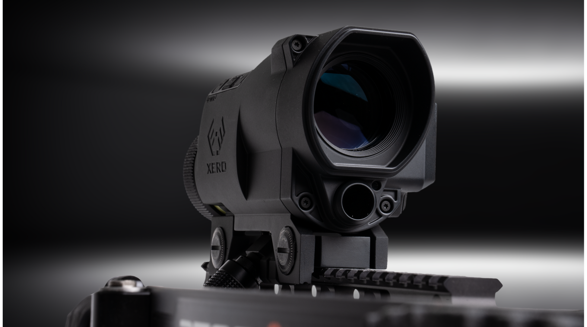 Ravin Integrated Xero X1i crossbow scope by Garmin with built-in rangefinder and digital aimpoints mounted on Ravin crossbow