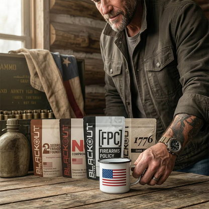 The Patriot Coffee Loadout — 5-bag Second Amendment ground coffee bundle by Blackout Coffee