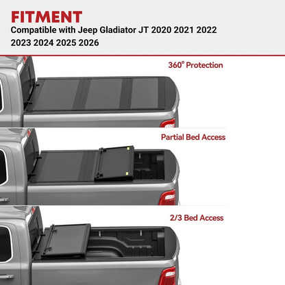 YITAMOTOR Hard Tri‑Fold Tonneau Cover for Jeep Gladiator JT 5ft Bed