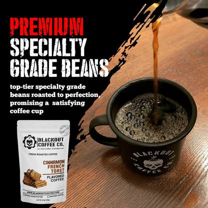 Cup of Cinnamon French Toast flavored coffee with cinnamon and maple