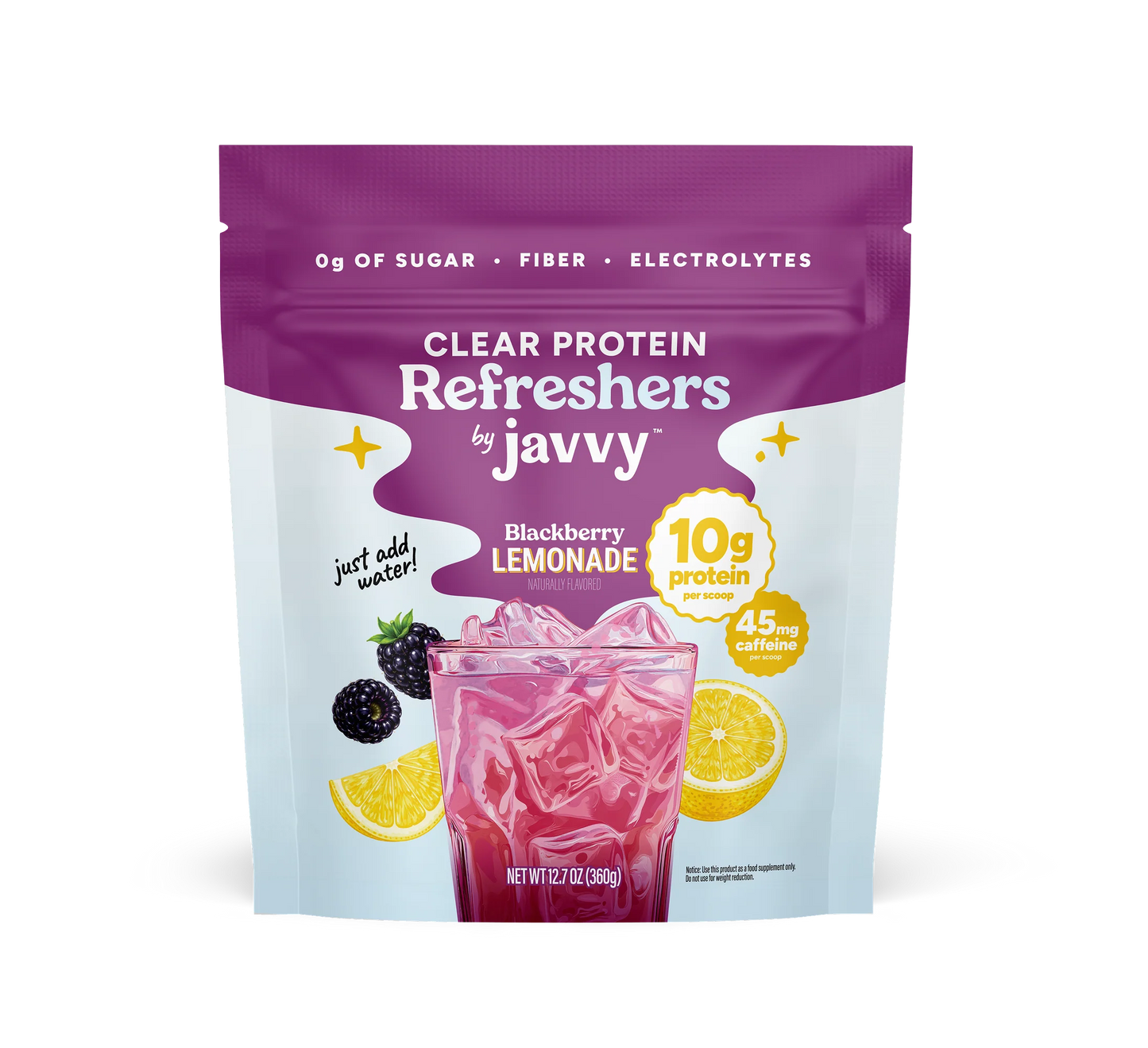 Blackberry Lemonade Protein Refresher by Javvy Coffee