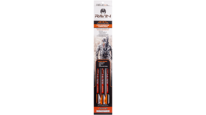 Ravin .003 crossbow arrows 6-pack 400 grain 100% carbon construction with offset vanes and polymer nocks

