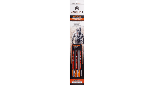 Ravin .003 crossbow arrows 6-pack 400 grain 100% carbon construction with offset vanes and polymer nocks

